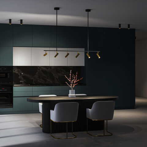 Подвесной светодиодный светильник Eurosvet Barre 20252/6 LED черный/латунь