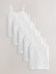 Майка на бретельках для девочки Next 679-275, 5 шт., Белый