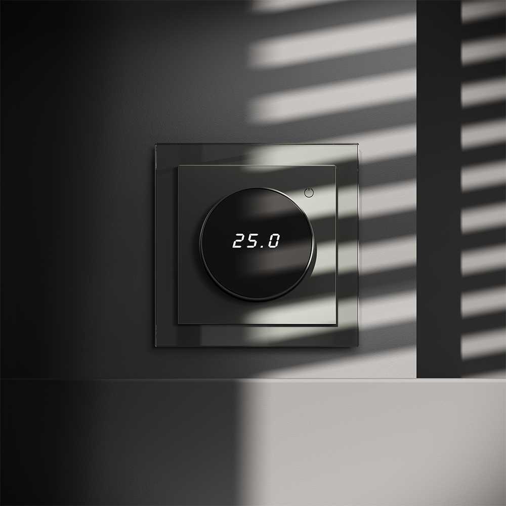 Терморегулятор электронный Voltum S70 с индикацией и датчиком, для теплого пола, (титан) VLS070106