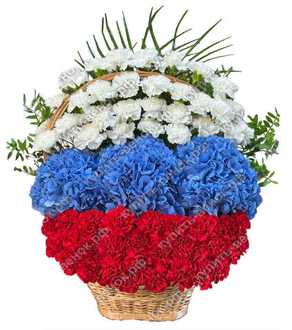 Ритуальная корзина из живых цветов 