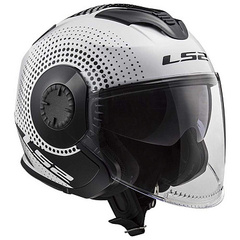 LS2 Мотошлем OF570 VERSO SPIN черно-белый