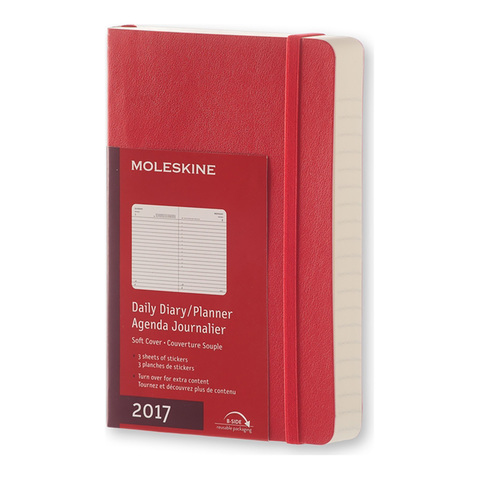 Ежедневник Moleskine Classic Daily Pocket Soft, цвет красный