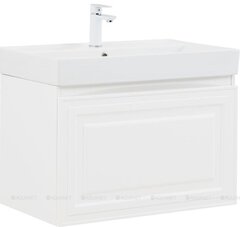 Aquanet 348186 Тумба с раковиной Агата 75 1 ящ. цв. белый сатин (348186) фото