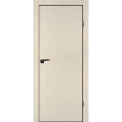 Купить Межкомнатная дверь ПЭТ П-1 бежевая кромка ABS чёрная глухая