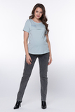 Футболка для беременных и кормящих 18072 серо-голубой
