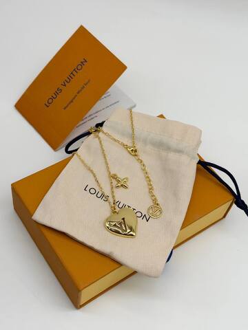 Колье цепочка LV с подвеской сердце коллекция Louis