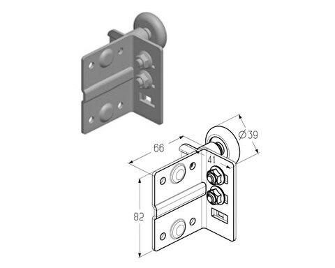 ALUTECH Кронштейн роликовый верхний, RBT-320R