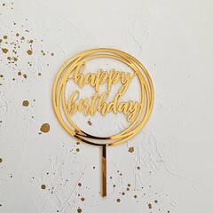Акриловый топпер "Happy Birthday"