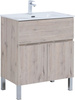 Aquanet 303902 Компл.2 - Тумба Алвита new 70 напольная 1 ящ., 2 дв. цв.дуб веллингтон белый (303902)