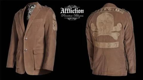 Affliction | Пиджак мужской Squadron Tan AJ903 спина и перед