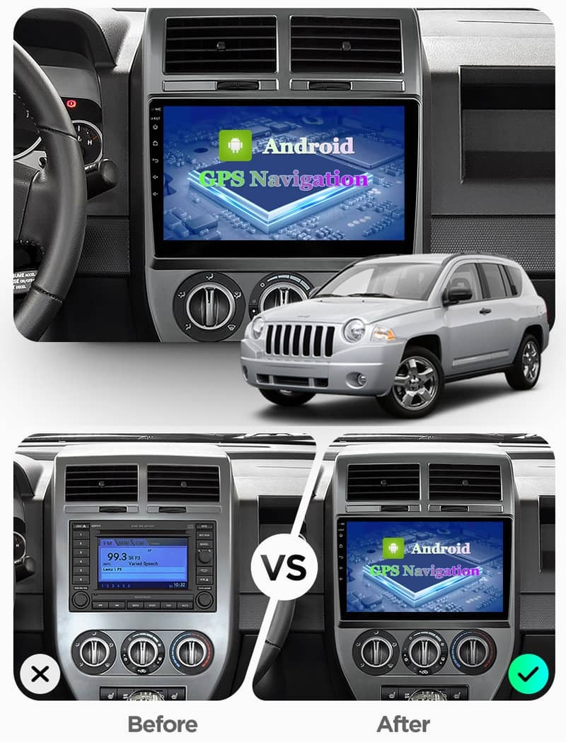 Купить магнитола Jeep Compass (2006-2010) Android 11 2/16GB модель CB-017T3  в интернет магазине CarraBass.ru