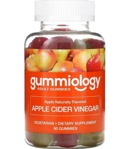 gummyology, жевательные таблетки с яблочным уксусом, для взрослых, с натуральным яблочным вкусом, 90 вегетарианских жевательных таблеток