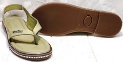 Красивые женские босоножки сандали на плоской подошве Evromoda 454-411 Olive.