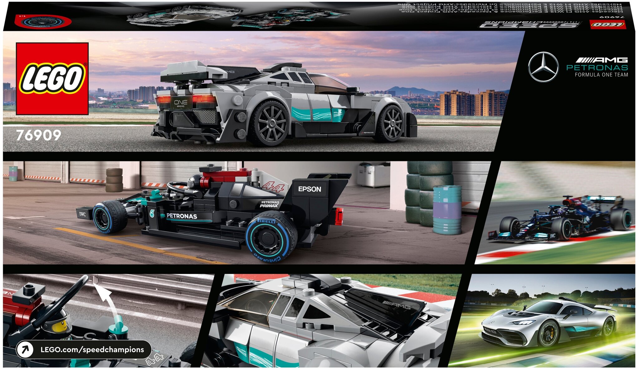 Конструктор LEGO Speed Champions 76909 Mercedes-AMG F1 W12 E Performance и  Mercedes-AMG Project One 76909 купить в интернет-магазине Layon.ru