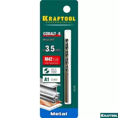 KRAFTOOL COBALT-8, 3.5 х 70 мм, сталь М42, HSS-Co(8%), сверло по металлу (29656-3.5)