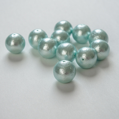 Хлопковый жемчуг, оттенок "Aqua", шар 20мм, сквозное отверстие