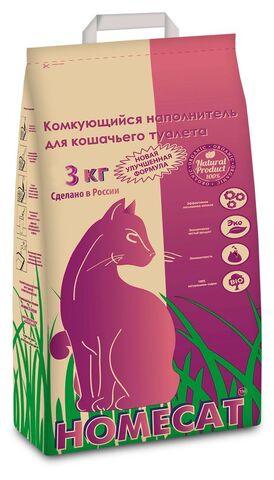 Homecat комкующийся наполнитель для кошачьих туалетов 5 кг 10 л