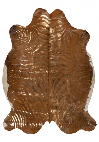 ШКУРА КОРОВЫ НАТУРАЛЬНАЯ BROWN AND GOLD ZEBRA PRINT