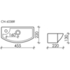 Ceramica Nova CN6038R Умывальник подвесной прямоугольный с крепежом (чаша справа, отверстие под смеситель слева) Element 455*220*130мм