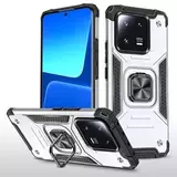 Противоударный чехол Strong Armour Case с кольцом для Xiaomi 13 Pro (Серебро)