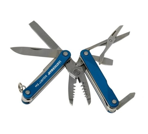Мультитул-брелок Leatherman Squirt ES4 Blue, 9 функций (831239) цвет синий | Multitool-Leatherman.Ru