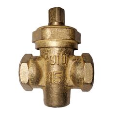 Кран латунный РФ 11Б6бк, DN 15, PN 10, пробко-сальниковый, муфта-муфта