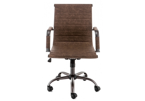 Офисное кресло для персонала и руководителя Компьютерный стул Harm coffee 54*54*90 Хромированный металл /Коричневый