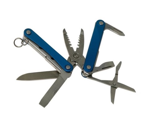 Мультитул-брелок Leatherman Squirt ES4 Blue, 9 функций (831239) цвет синий | Multitool-Leatherman.Ru
