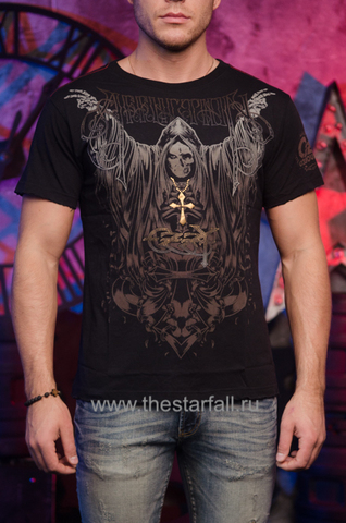 Affliction | Футболка мужская Ozzy Osbourne Reaper Tee Signature Series A580 перед