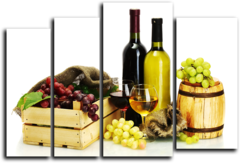Модульная картина "Вино и виноград"
