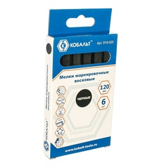 Мелки маркировочные КОБАЛЬТ восковые, чёрные, 120 мм (6 шт.) (919-020)
