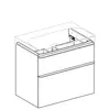 Шкафчик для раковины Geberit Smyle Square, с двумя выдвижными ящиками: B=73.4см, H=61.7см, T=47см, Темно-серый / Матовое покрытие