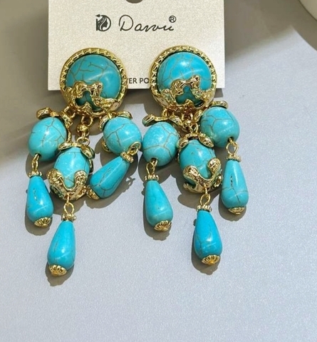 Серьги Le Vintage с подвесками из бирюзы