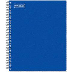 Тетрадь общая Attache А5 80 листов в клетку на спирали (обложка синяя)