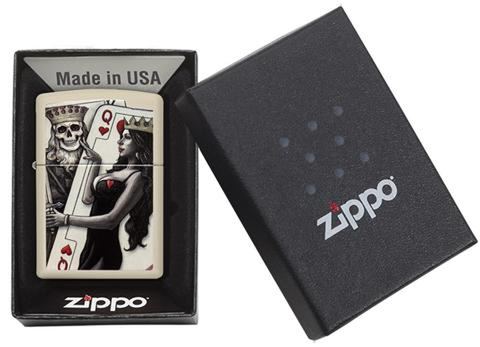 Зажигалка Zippo Classic с покрытием Cream Matte, латунь/сталь, кремовая, матовая, 36x12x56 мм123
