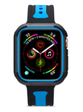 Силиконовый чехол Sport Case для Apple Watch 38 мм (Черный с синим)