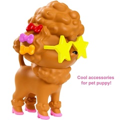 Барби Экстра 1 Афро-брюнетка в Меховой Радужной Шубе с Пуделем