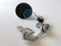 Зеркала в руль ретро  Harley Ducati серебро