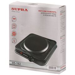Плита электрическая Supra, HS-192, 1000 Вт, 1 конф, диск, эмаль, механ, пер повор, чер