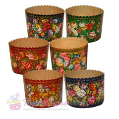Форма бумаж. кулич (300 гр) Жостово (110/85 мм)