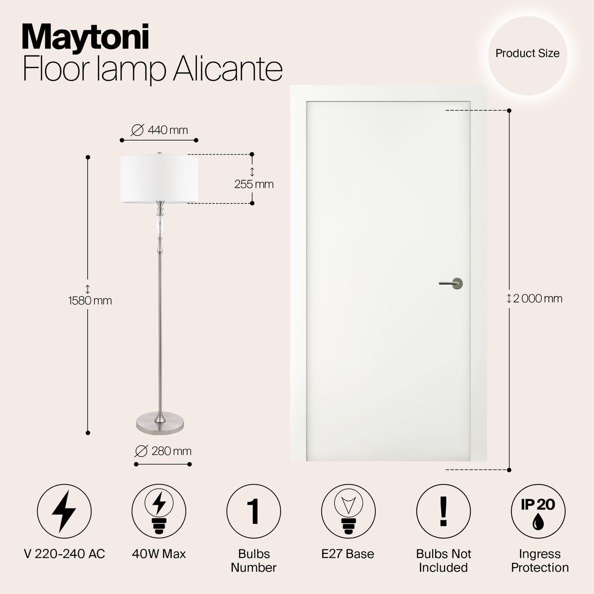 Торшер Maytoni Alicante MOD014FL-01N