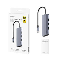 Cudy - Концентратор USB-C 6 в 1 с гигабитным портом Ethernet UH606