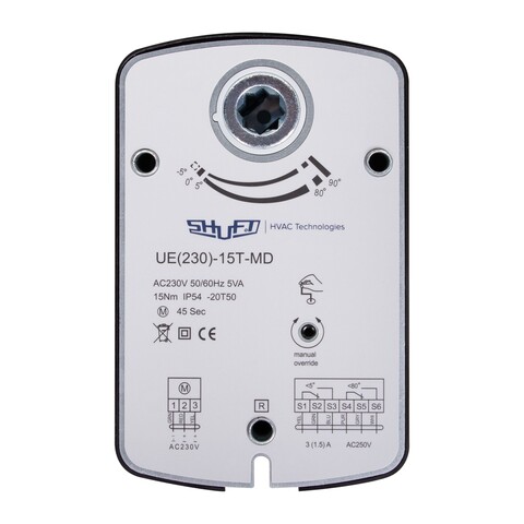 Электропривод Shuft UE(230)-15T-MD с моментом вращения 15 Нм реверсивный