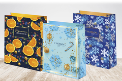 Пакет подарочный S вертикальный, Стильный Новый год, МИКС, 18*23*10 см (Д*В*Ш), 1 шт.