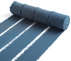 Лента шифон, необработанные края (3,8см*6,4м), Ретро синий