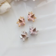 Подвеска с эмалью Пегас 14*13 мм, родий, П158