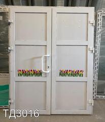 Дверь пластиковая входная Б/У 2030(в) x 1600(ш)