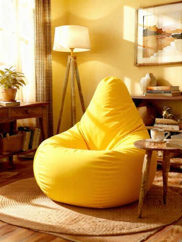 Кресло-мешок «Груша» Велюр желтый XXXL