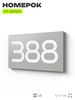 Номер на дверь 388, табличка на дверь для офиса, квартиры, кабинета, аудитории, склада, серая 120х70 мм, Айдентика Технолоджи