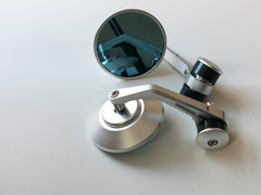 Зеркала в руль ретро  Harley Ducati серебро